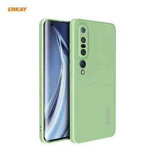 For Xiaomi Mi 10 Pro 5G Hat-Prince ENKAY ENK-PC076 Liquid Silicone Straight Edge Shockproof Protective Case(Light Green)
