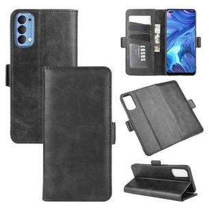 For OPPO Reno4 4G Dual-side Magnetic Buckle Horizontal Flip Leather Case with Holder & Card Slots & Wallet(Black)