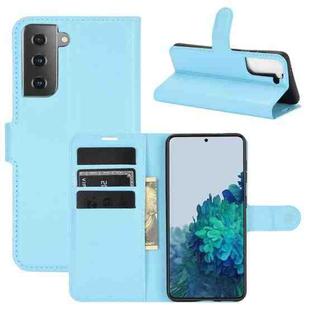 For Samsung Galaxy S21 5G  Litchi Texture Horizontal Flip Protective Case with Holder & Card Slots & Wallet(Blue)
