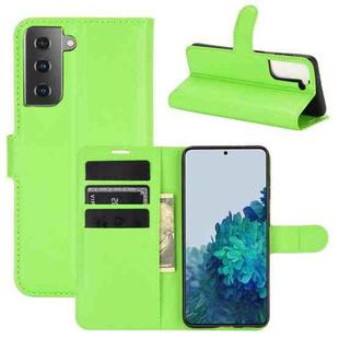 For Samsung Galaxy S21 5G Litchi Texture Horizontal Flip Protective Case with Holder & Card Slots & Wallet(Green)