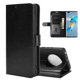 For Huawei Mate 40 Pro R64 Texture Single Horizontal Flip Protective Case with Holder & Card Slots & Wallet& Photo Frame(Black)