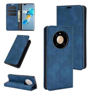 For Huawei Mate 40 Pro Retro-skin Business Magnetic Suction Leather Case with Holder & Card Slots & Wallet(Dark Blue)
