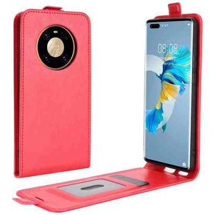 For Huawei Mate 40 Pro R64 Texture Single Vertical Flip Leather Protective Case with Card Slots & Photo Frame(Red)