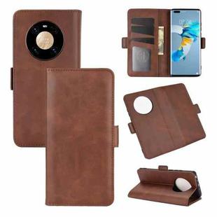For Huawei Mate 40 Pro Dual-side Magnetic Buckle Horizontal Flip Leather Case with Holder & Card Slots & Wallet(Brown)