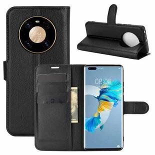 For Huawei Mate 40 Pro Litchi Texture Horizontal Flip Protective Case with Holder & Card Slots & Wallet(Black)