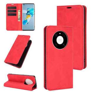 For Huawei Mate 40 Retro-skin Business Magnetic Suction Leather Case with Holder & Card Slots & Wallet(Red)
