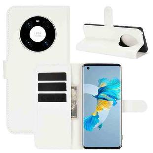 For Huawei Mate 40 Litchi Texture Horizontal Flip Protective Case with Holder & Card Slots & Wallet(White)