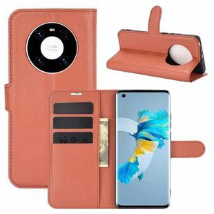 For Huawei Mate 40 Litchi Texture Horizontal Flip Protective Case with Holder & Card Slots & Wallet(Brown)