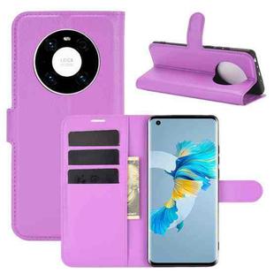 For Huawei Mate 40 Litchi Texture Horizontal Flip Protective Case with Holder & Card Slots & Wallet(Purple)