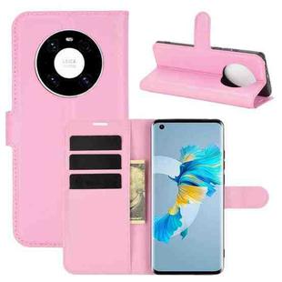 For Huawei Mate 40 Litchi Texture Horizontal Flip Protective Case with Holder & Card Slots & Wallet(Pink)