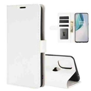 For OnePlus Nord N10 5G R64 Texture Single Horizontal Flip Protective Case with Holder & Card Slots & Wallet& Photo Frame(White)