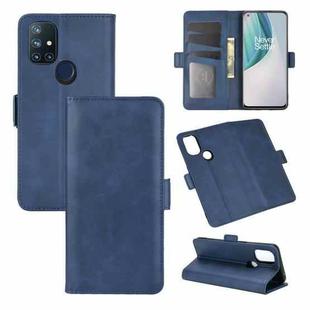 For OnePlus Nord N10 5G Dual-side Magnetic Buckle Horizontal Flip Leather Case with Holder & Card Slots & Wallet(Dark Blue)