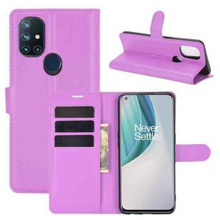 For OnePlus Nord N10 5G Litchi Texture Horizontal Flip Protective Case with Holder & Card Slots & Wallet(Purple)