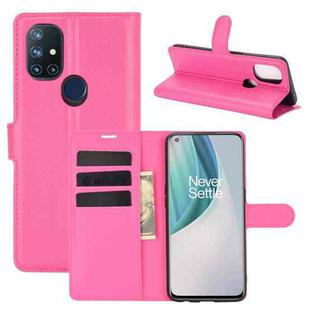 For OnePlus Nord N10 5G Litchi Texture Horizontal Flip Protective Case with Holder & Card Slots & Wallet(Rose Red)