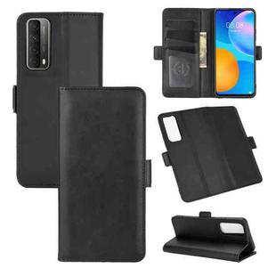 For Huawei P smart 2021  Dual-side Magnetic Buckle Horizontal Flip Leather Case with Holder & Card Slots & Wallet(Black)