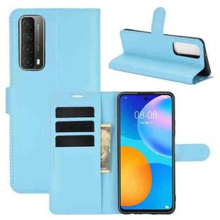 For Huawei P smart 2021 Litchi Texture Horizontal Flip Protective Case with Holder & Card Slots & Wallet(Blue)