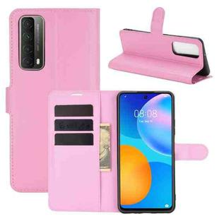 For Huawei P smart 2021 Litchi Texture Horizontal Flip Protective Case with Holder & Card Slots & Wallet(Pink)