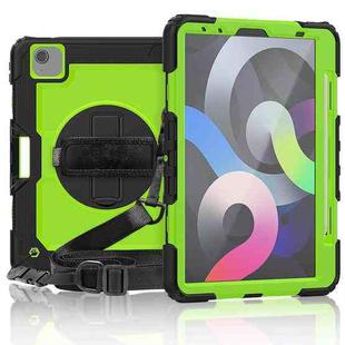 For iPad Air 2022 / 2020 10.9 Shockproof Black Silica Gel + Colorful PC Protective Case(Black+Green)