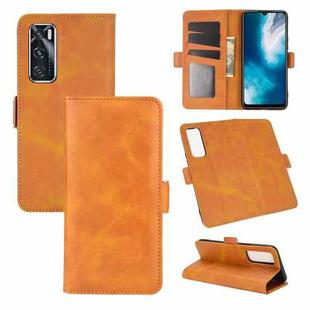 For VIVO V20SE Dual-side Magnetic Buckle Horizontal Flip Leather Case with Holder & Card Slots & Wallet(Yellow)