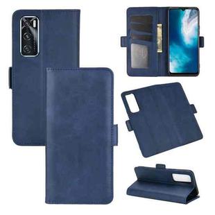 For VIVO V20SE Dual-side Magnetic Buckle Horizontal Flip Leather Case with Holder & Card Slots & Wallet(Dark Blue)