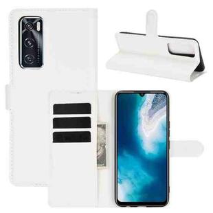 For vivo V20 SE Litchi Texture Horizontal Flip Protective Case with Holder & Card Slots & Wallet(White)