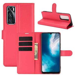 For vivo V20 SE Litchi Texture Horizontal Flip Protective Case with Holder & Card Slots & Wallet(Red)