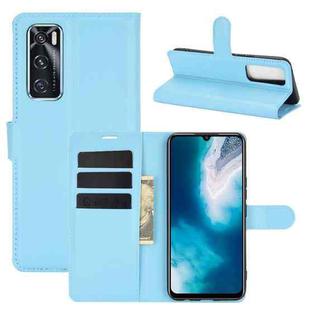 For vivo V20 SE Litchi Texture Horizontal Flip Protective Case with Holder & Card Slots & Wallet(Blue)