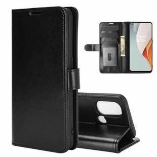 For OnePlus Nord N100 R64 Texture Single Horizontal Flip Protective Case with Holder & Card Slots & Wallet& Photo Frame(Black)