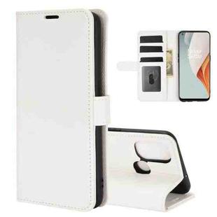For OnePlus Nord N100 R64 Texture Single Horizontal Flip Protective Case with Holder & Card Slots & Wallet& Photo Frame(White)