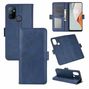 For OnePlus Nord N100 Dual-side Magnetic Buckle Horizontal Flip Leather Case with Holder & Card Slots & Wallet(Dark Blue)