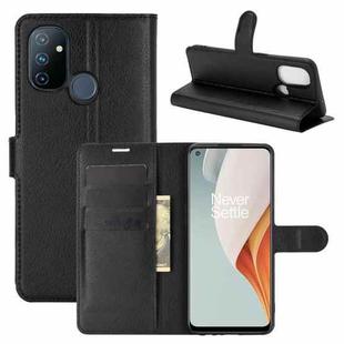 For OnePlus Nord N100 Litchi Texture Horizontal Flip Protective Case with Holder & Card Slots & Wallet(Black)