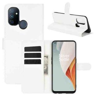 For OnePlus Nord N100 Litchi Texture Horizontal Flip Protective Case with Holder & Card Slots & Wallet(White)