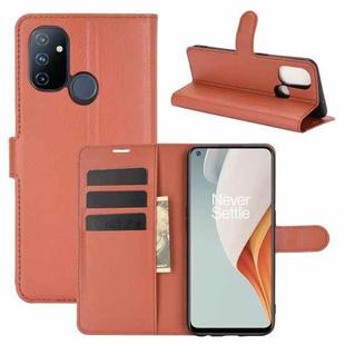 For OnePlus Nord N100 Litchi Texture Horizontal Flip Protective Case with Holder & Card Slots & Wallet(Brown)