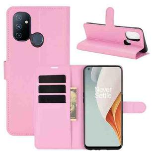 For OnePlus Nord N100 Litchi Texture Horizontal Flip Protective Case with Holder & Card Slots & Wallet(Pink)