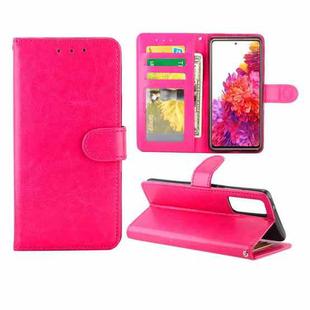 For Samsung Galaxy S20 FE 5G Crazy Horse Texture Leather Horizontal Flip Protective Case with Holder & Card Slots & Wallet & Photo Frame(Rose Red)