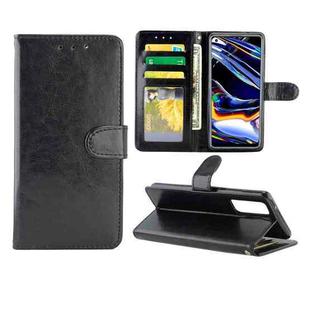 For OPPO Realme 7 Pro Crazy Horse Texture Leather Horizontal Flip Protective Case with Holder & Card Slots & Wallet & Photo Frame(Black)