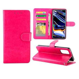 For OPPO Realme 7 Pro Crazy Horse Texture Leather Horizontal Flip Protective Case with Holder & Card Slots & Wallet & Photo Frame(Rose Red)