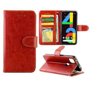 For Goolgle Pixel 4a (4G) Crazy Horse Texture Leather Horizontal Flip Protective Case with Holder & Card Slots & Wallet & Photo Frame(Brown)