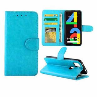 For Goolgle Pixel 4a (4G) Crazy Horse Texture Leather Horizontal Flip Protective Case with Holder & Card Slots & Wallet & Photo Frame(Baby Blue)