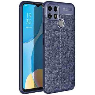 For OPPO A15 Litchi Texture TPU Shockproof Case(Navy  Blue)