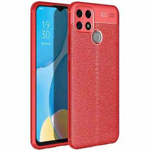 For OPPO A15 Litchi Texture TPU Shockproof Case(Red)