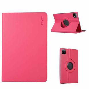 For Xiaomi Pad 6 / Pad 6 Pro ENKAY 360 Degree Rotation Stand Litchi Leather Smart Tablet Case(Rose)
