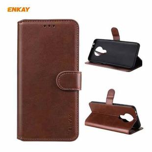 For Nokia 3.4 / 7.3 ENKAY Hat-Prince ENK-PUC032 Horizontal Flip PU Leather Case with Holder & Card Slots & Wallet(Brown)