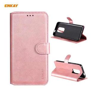 For Motorola Moto G9 / G9 Play ENKAY Hat-Prince ENK-PUC034 Horizontal Flip PU Leather Case with Holder & Card Slots & Wallet(Pink)