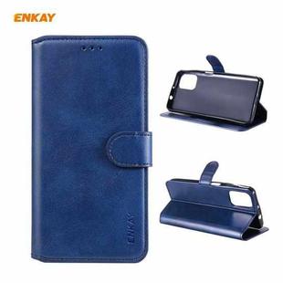 For Motorola Moto G9 Plus ENKAY Hat-Prince ENK-PUC035 Horizontal Flip PU Leather Case with Holder & Card Slots & Wallet(Dark Blue)
