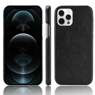 For iPhone 12 / 12 Pro Shockproof Litchi Texture PC + PU Case(Black)