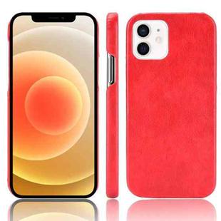 For iPhone 12 mini Shockproof Litchi Texture PC + PU Case(Red)