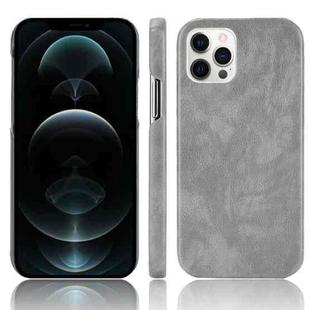 For iPhone 12 Pro Max Shockproof Litchi Texture PC + PU Case(Gray)