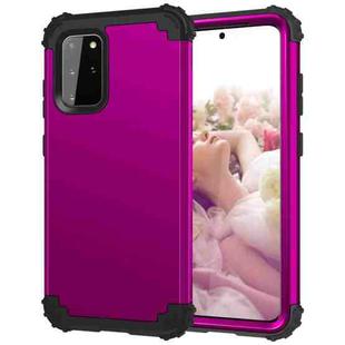For Samsung Galaxy Note20 PC + Silicone Three-piece Shockproof Protection Case(Purple)