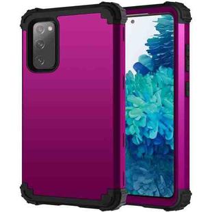 For Samsung Galaxy S20 FE PC + Silicone Three-piece Shockproof Protection Case(Purple)